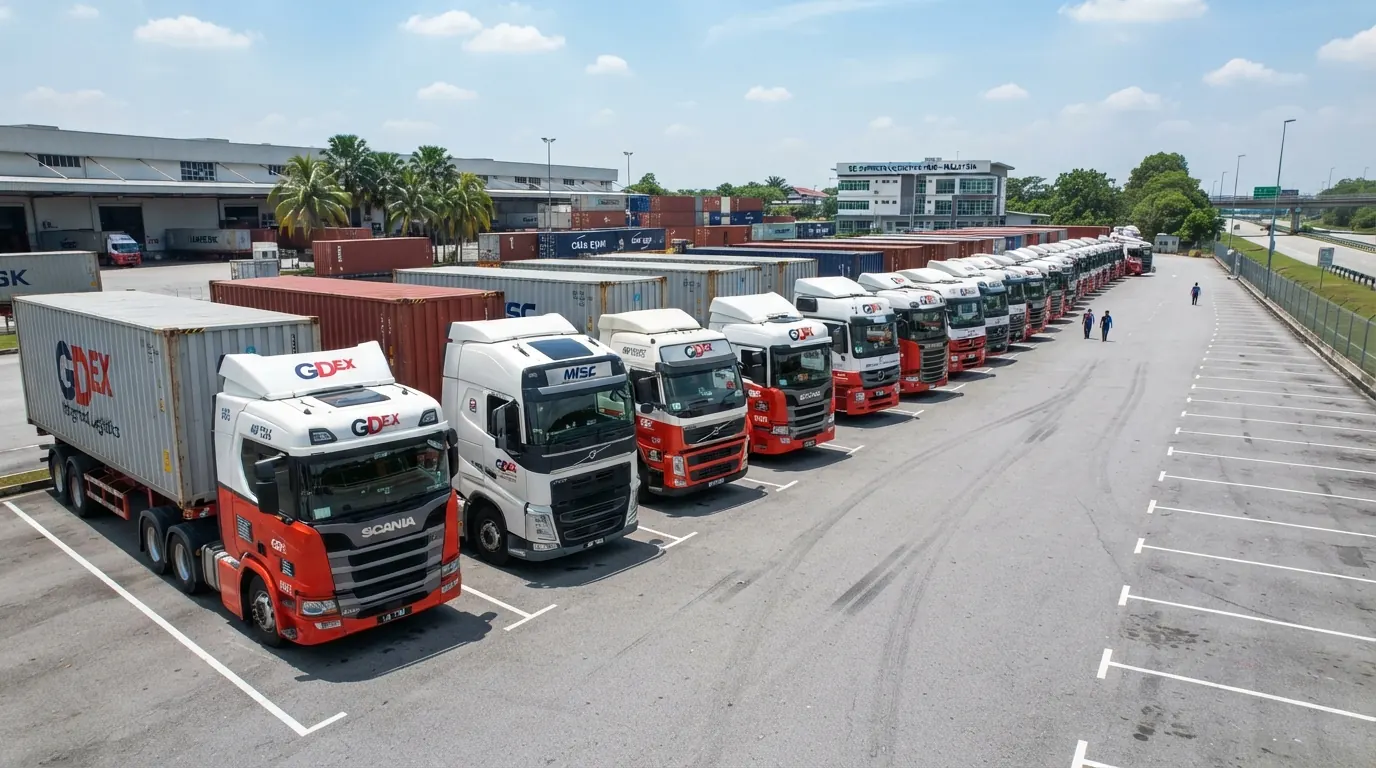 Barisan treler kontena komersial Malaysia